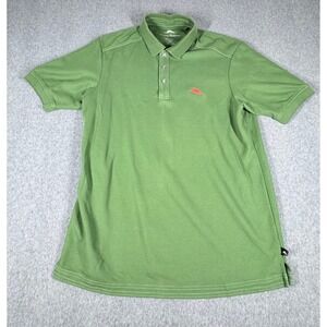 Tommy Bahama Supima Polo Mens S Shirt Green Orange Logo Short Sleeve Golf